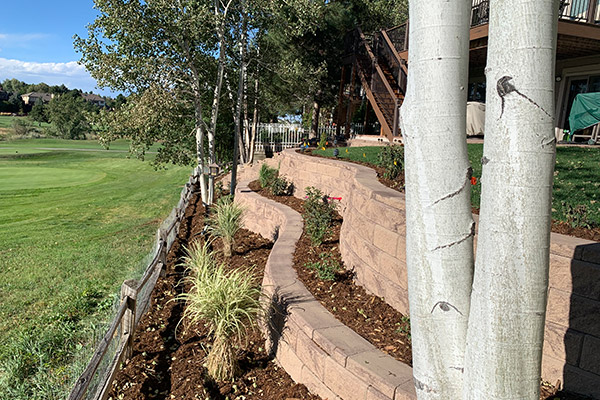 Lone Tree Landscape retaining walls and custom design